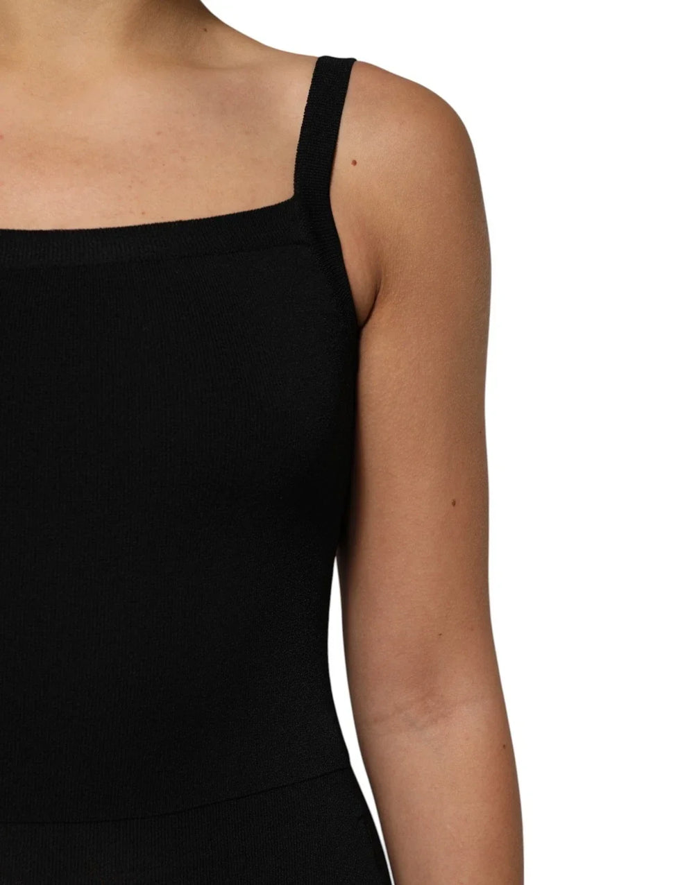 Laneus Black Square Neck Bodycon Ruched Mini Dress - IT38 | XS - Dresses