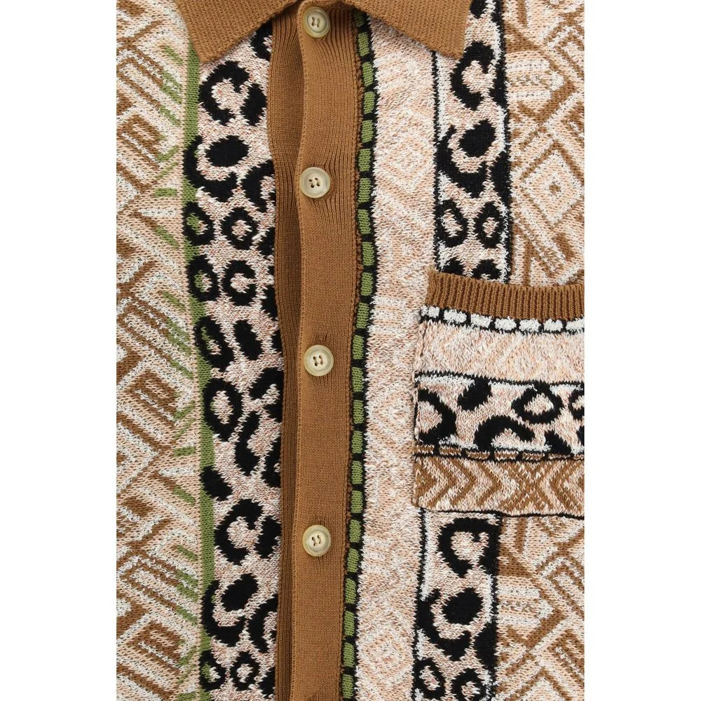 Laneus Multicolor Cotton Pattern Shirt - IT48 | M