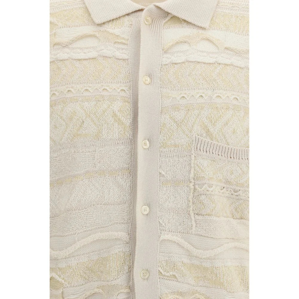 Laneus White Cotton Polo Shirt - M/L