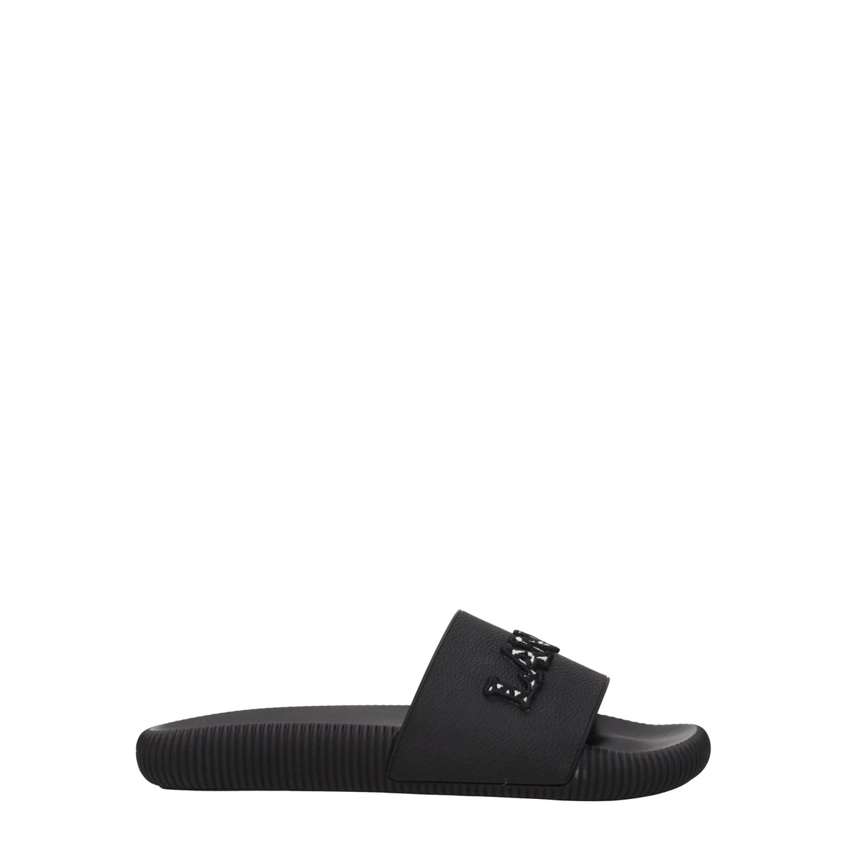 Lanvin Black Cotton Slippers Sandals