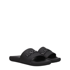Lanvin Black Cotton Slippers Sandals