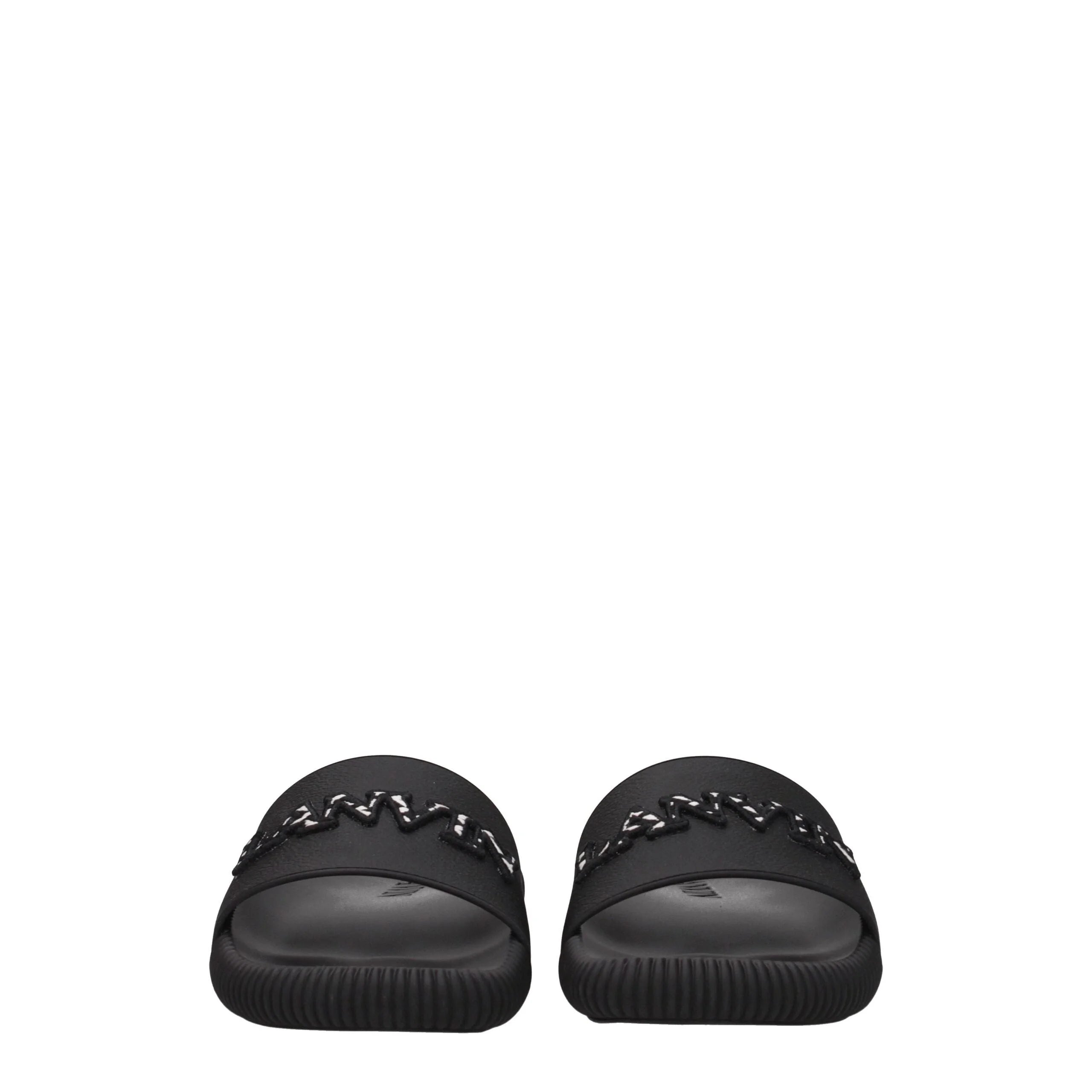 Lanvin Black Cotton Slippers Sandals