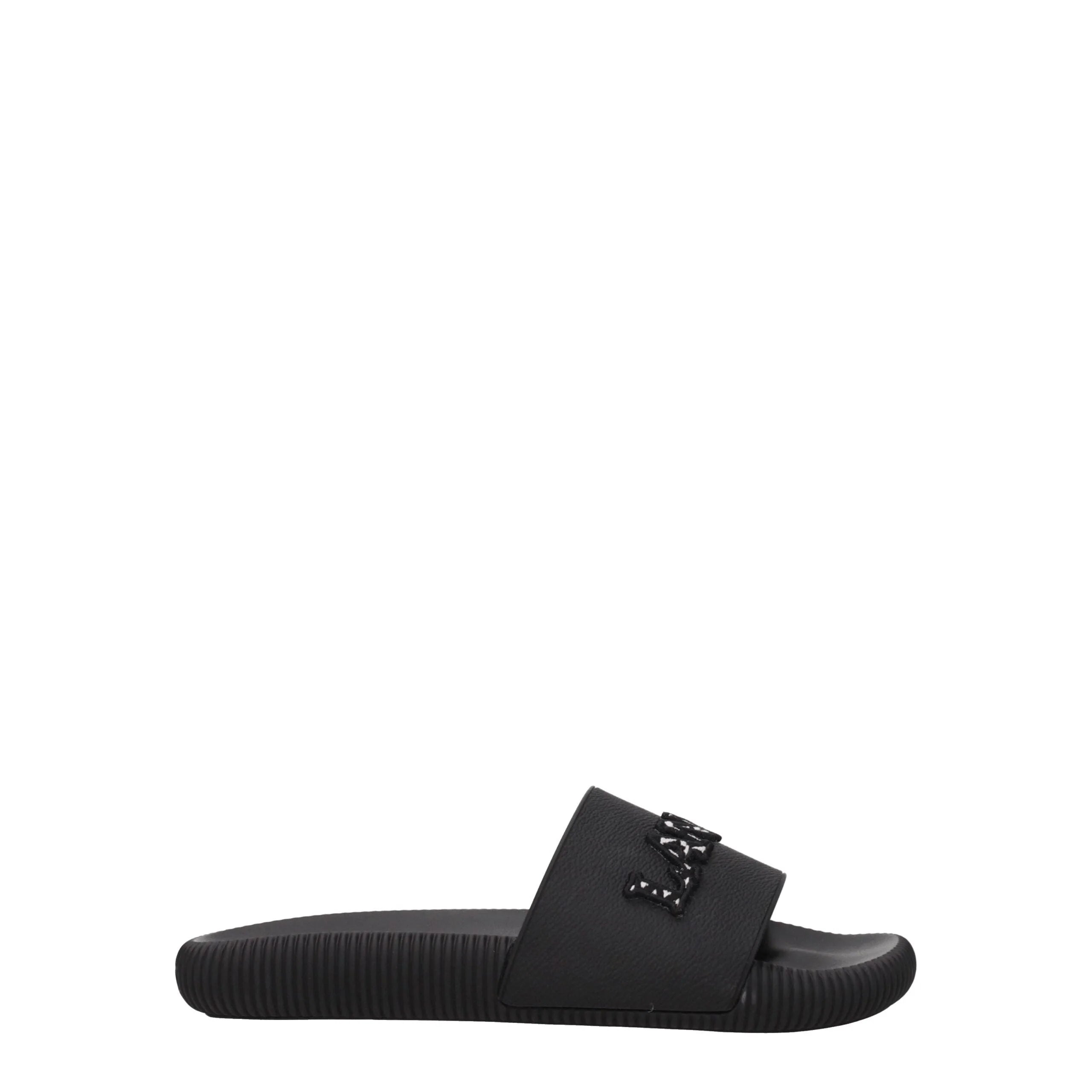 Lanvin Black Cotton Slippers Sandals