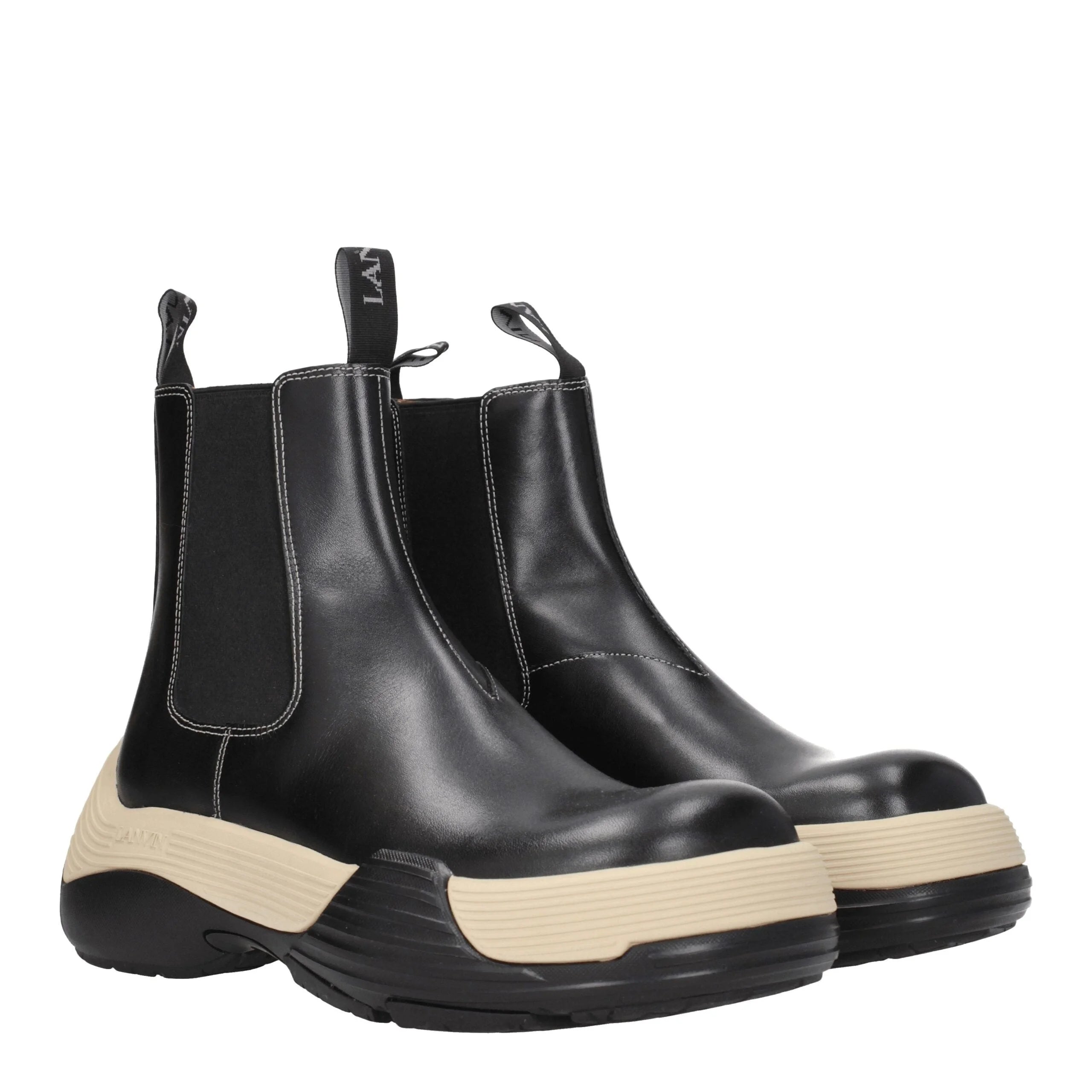 Lanvin Black Leather Ankle Boots - EU40/US7
