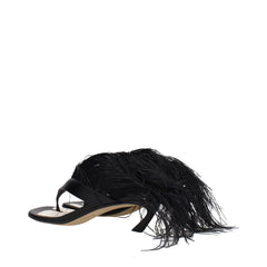 Sandálias de chinelo em couro preto Lanvin - EU36/US6