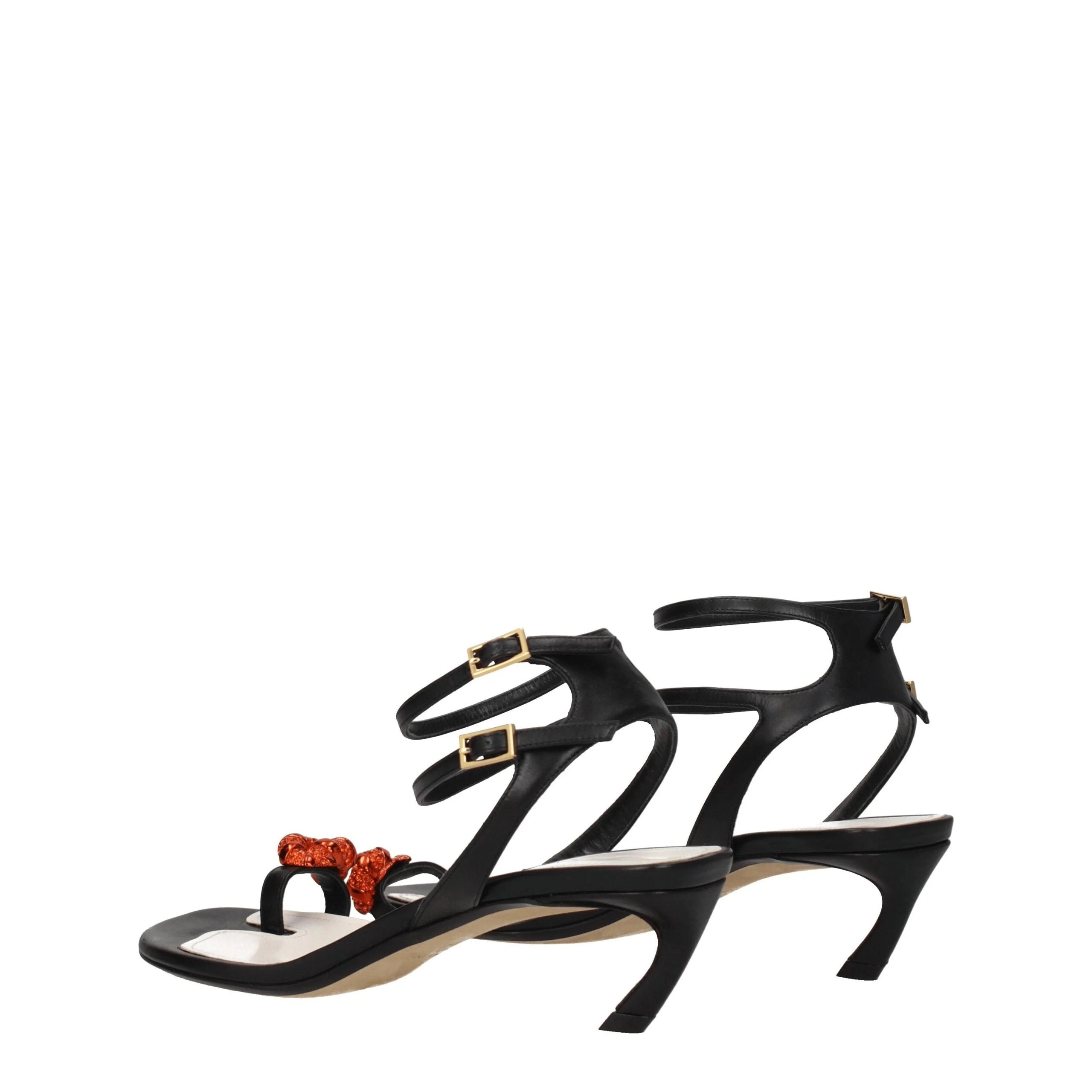 Lanvin Black Leather Stiletto Heels Sandals - Sandals