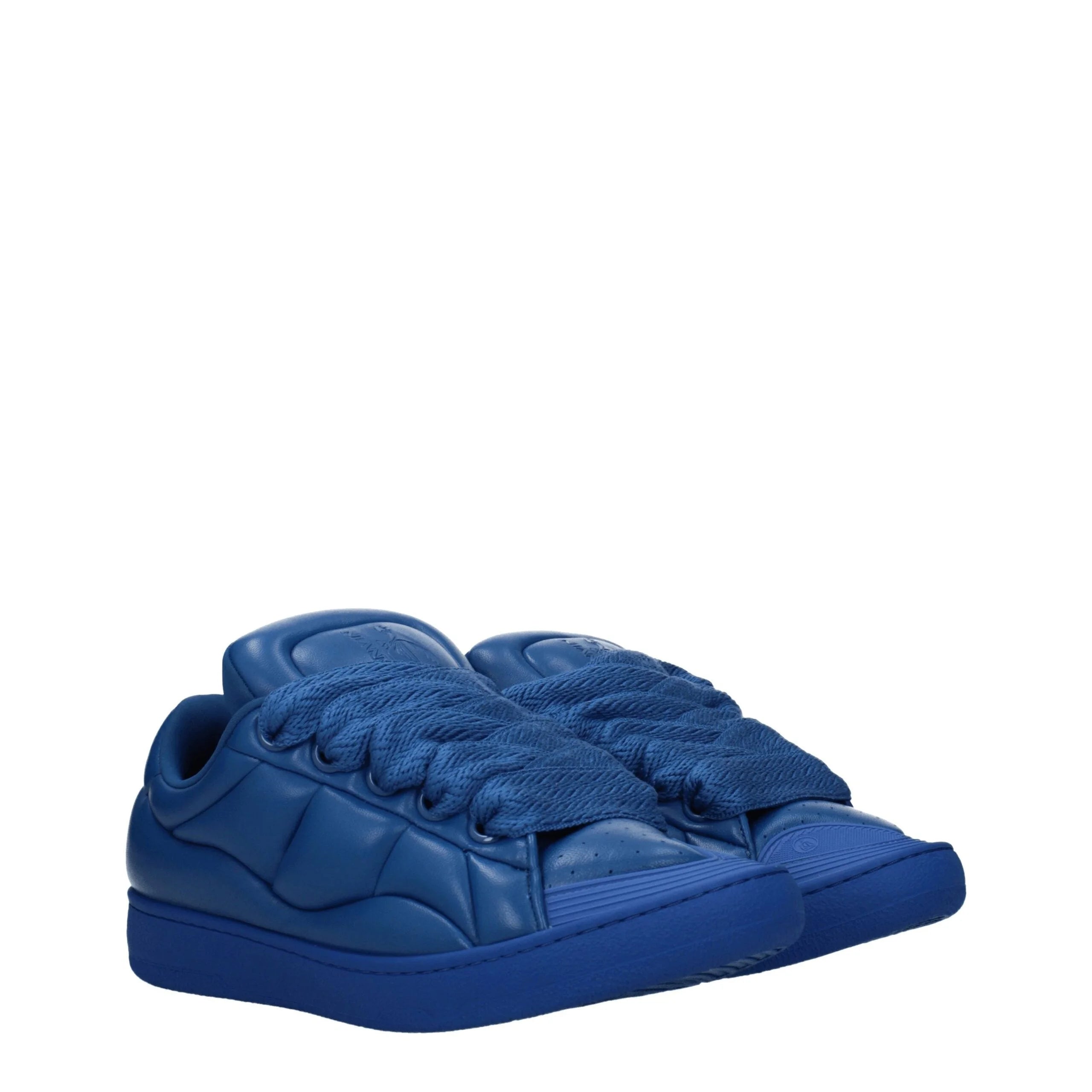 Lanvin Blue Leather Low Tops - EU41/US8