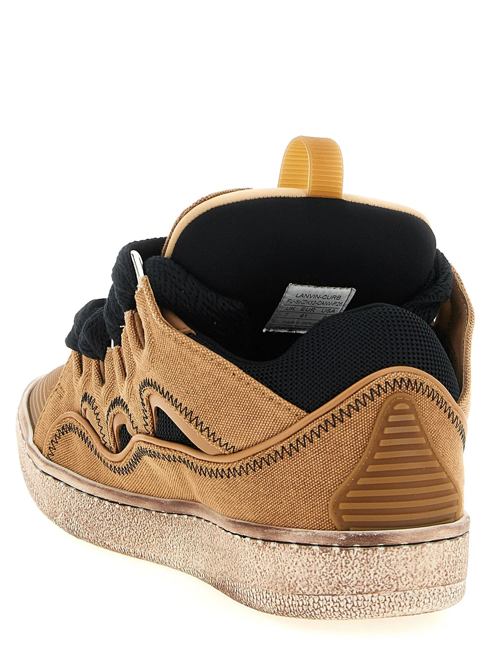 Lanvin Brown Cotton Chunky Sneakers