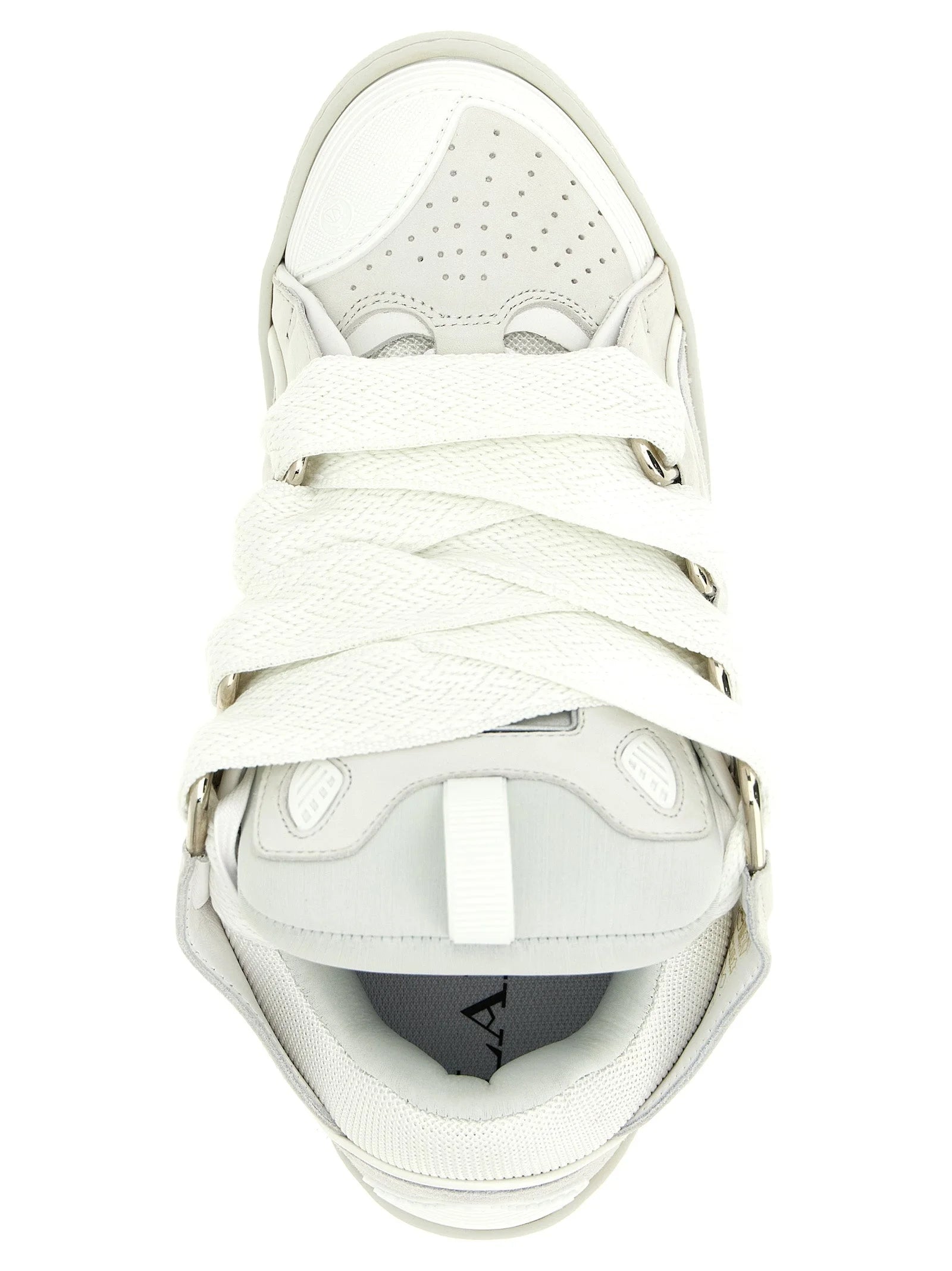 Lanvin נעלי ספורט עבות מעור בגוון שמנת - מידה 40 | מידה 7