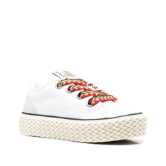 Lanvin White Cotton Low Top Sneakers - EU35/US5