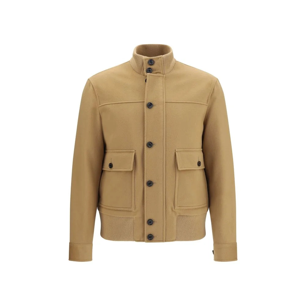 Lardini Beige Wool Oves Aries Full-Length Jacket