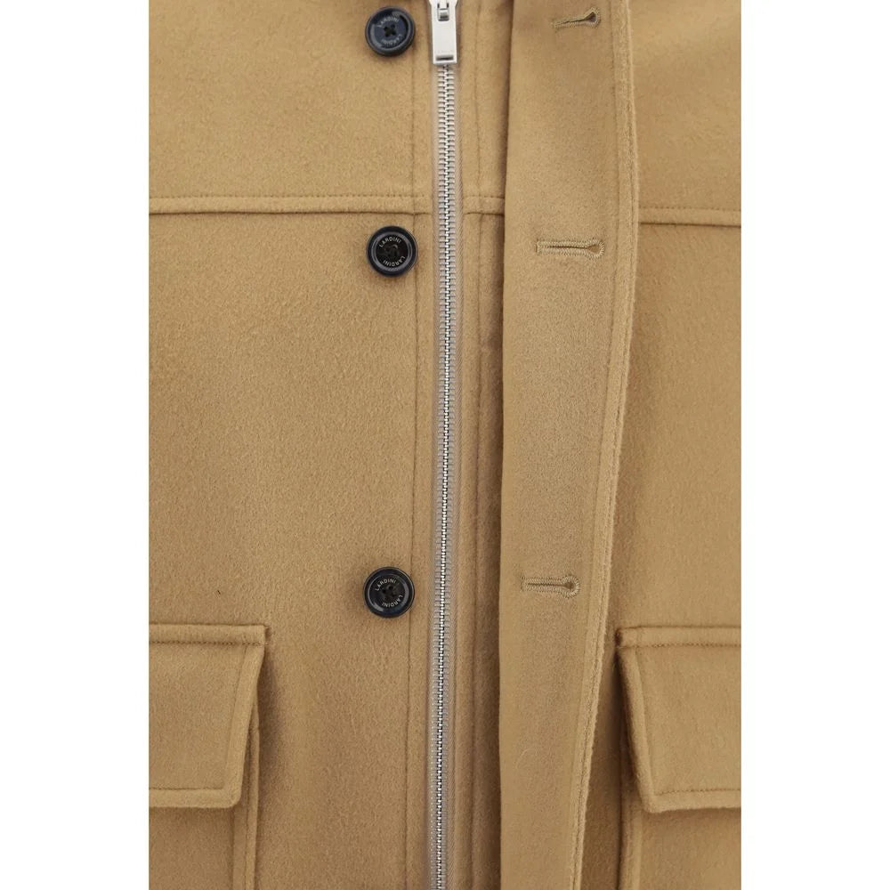 Lardini Beige Wool Oves Aries Full-Length Jacket