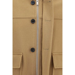 Lardini Beige Wool Oves Aries Full-Length Jacket