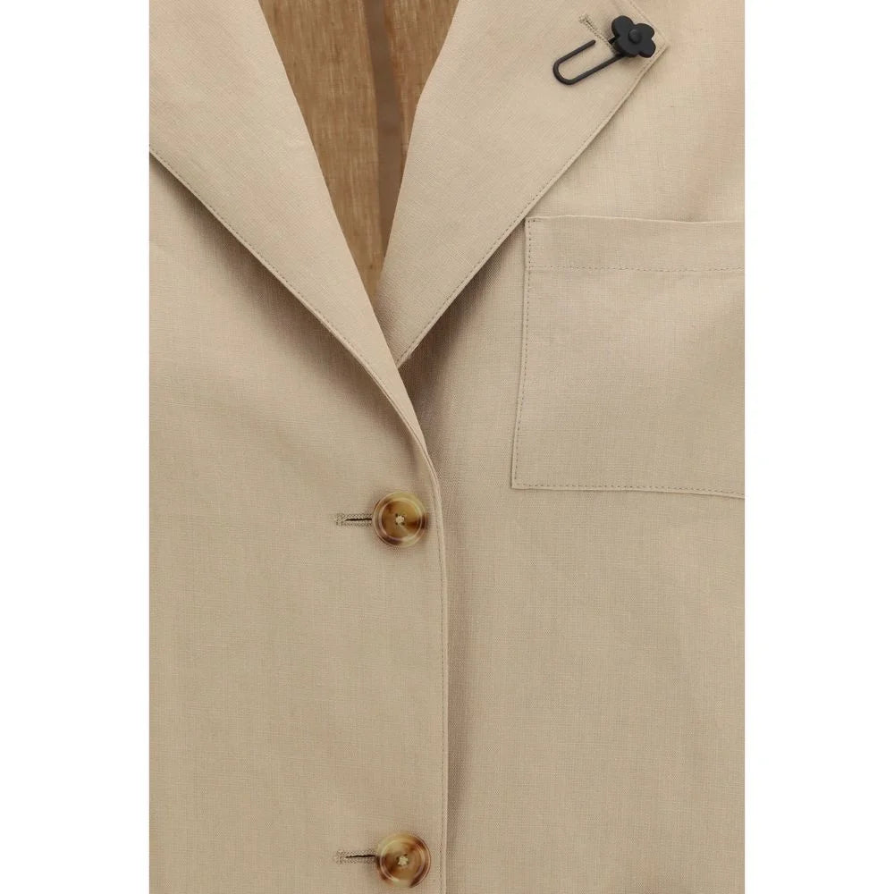 Lardini Beige Wool Oves Aries Full-Length Jacket - IT40 | M