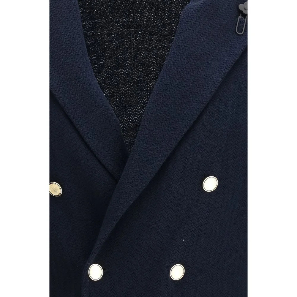 Lardini Blue Cotton Blazer