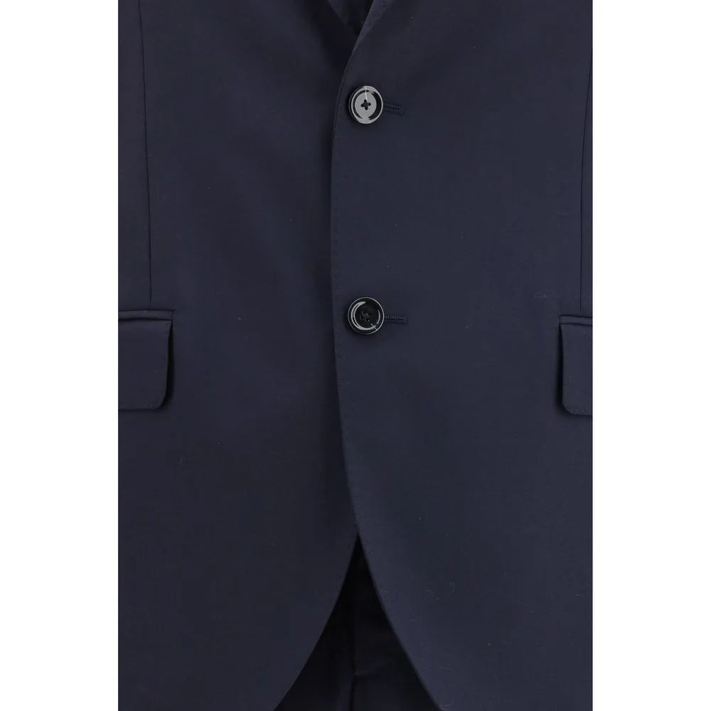 Lardini Blue Fleece Wool Two-Piece Suit