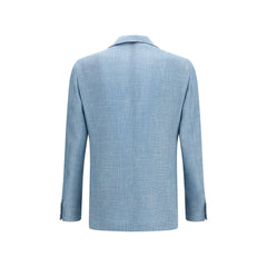 Lardini Blue Silk Blazer