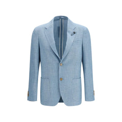 Lardini Blue Silk Blazer