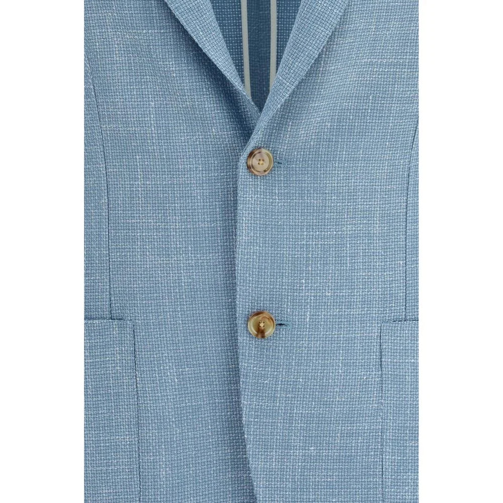 Lardini Blue Silk Blazer - IT54 | XXL