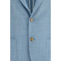 Lardini Blue Silk Blazer - IT54 | XXL