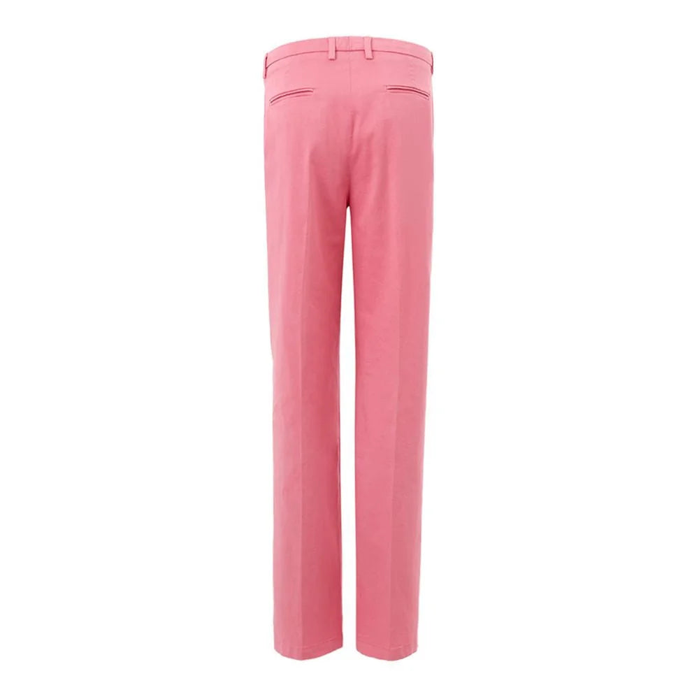 Lardini Elegant Cotton Pink Trousers for Sophisticated Style - IT42|M - Trousers