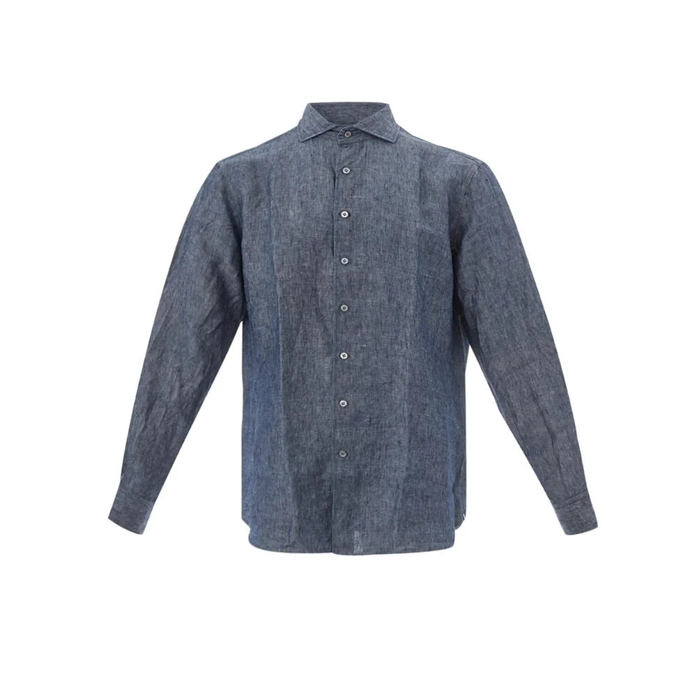 Lardini Elegant Flax Blue Shirt for Men - 42 - Shirts