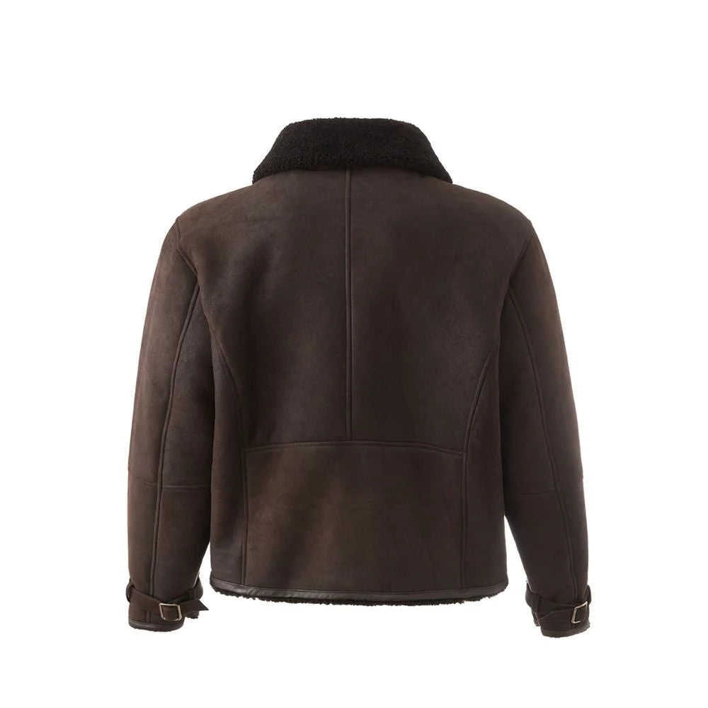 Lardini Elegant Montone Leather Brown Jacket - IT56 | 3XL