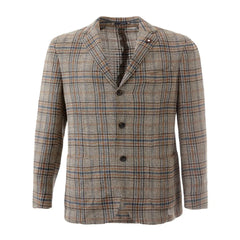 Lardini Elegant Multicolor Linen Jacket - IT52 | XL - Sport Jackets