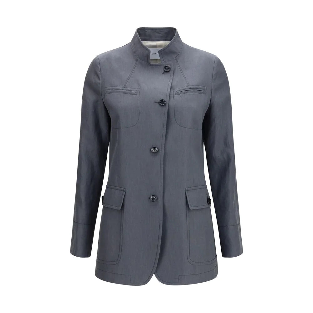 Lardini Gray Linen Coat - IT46|XL