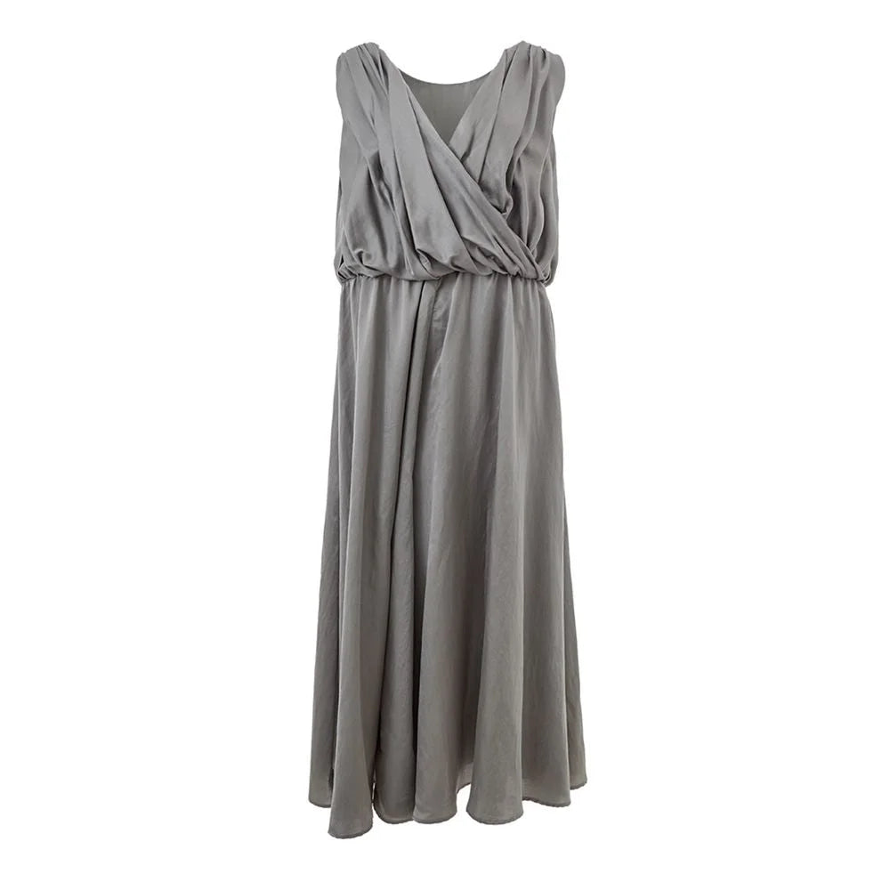 Lardini Gray Silk Long - IT40|S - Dresses