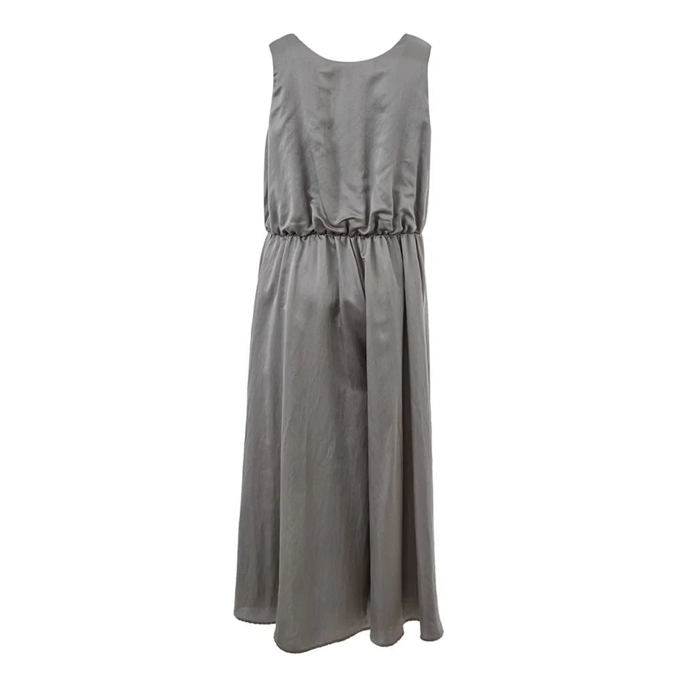 Lardini Gray Silk Long - IT40|S - Dresses
