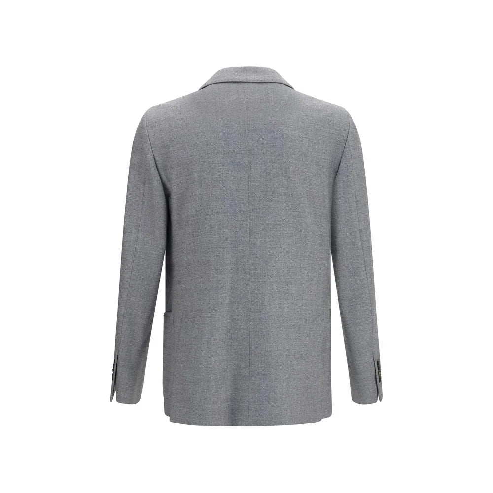 Lardini Gray Wool Oves Aries Full-Length Jacket