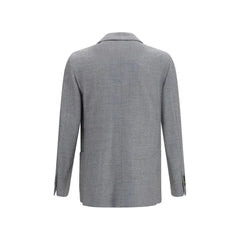 Lardini Gray Wool Oves Aries Full-Length Jacket