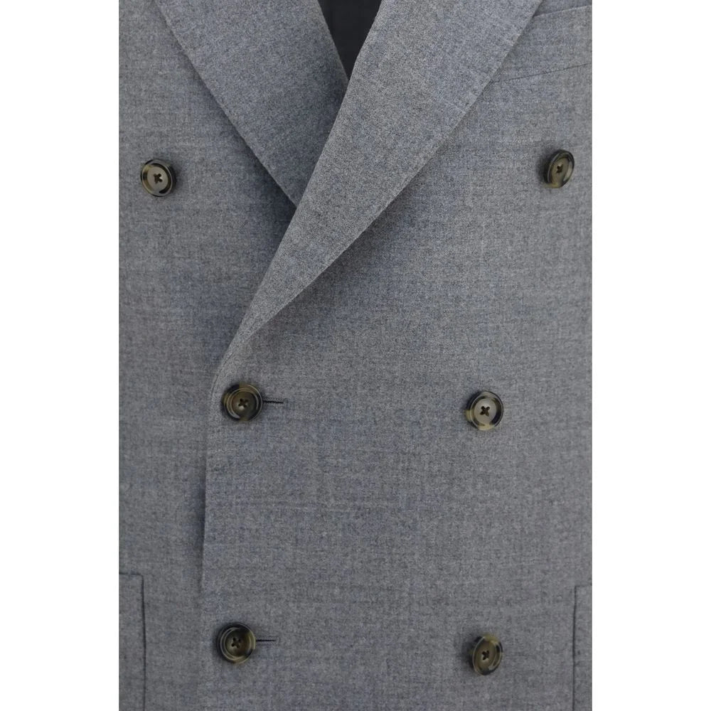 Lardini Gray Wool Oves Aries Full-Length Jacket