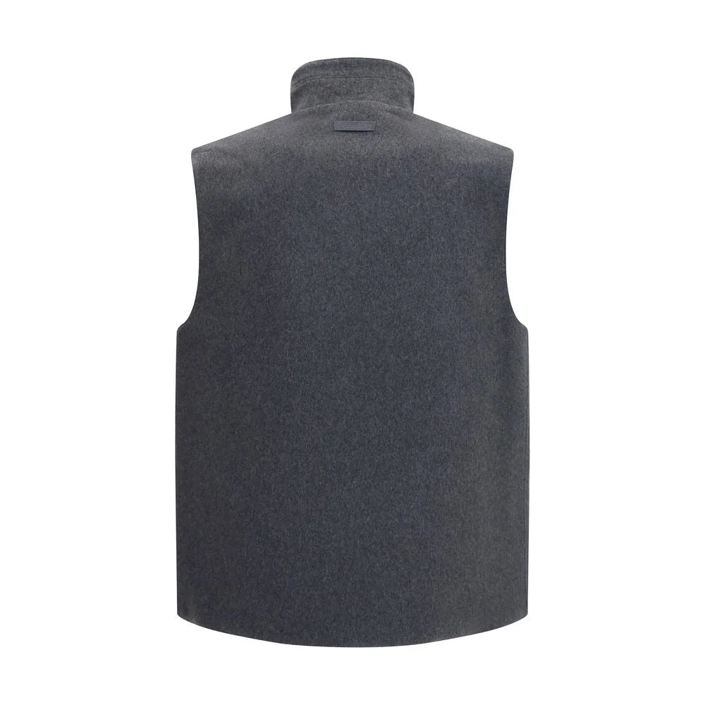 Lardini Gray Wool Oves Aries Sleeveless Jacket