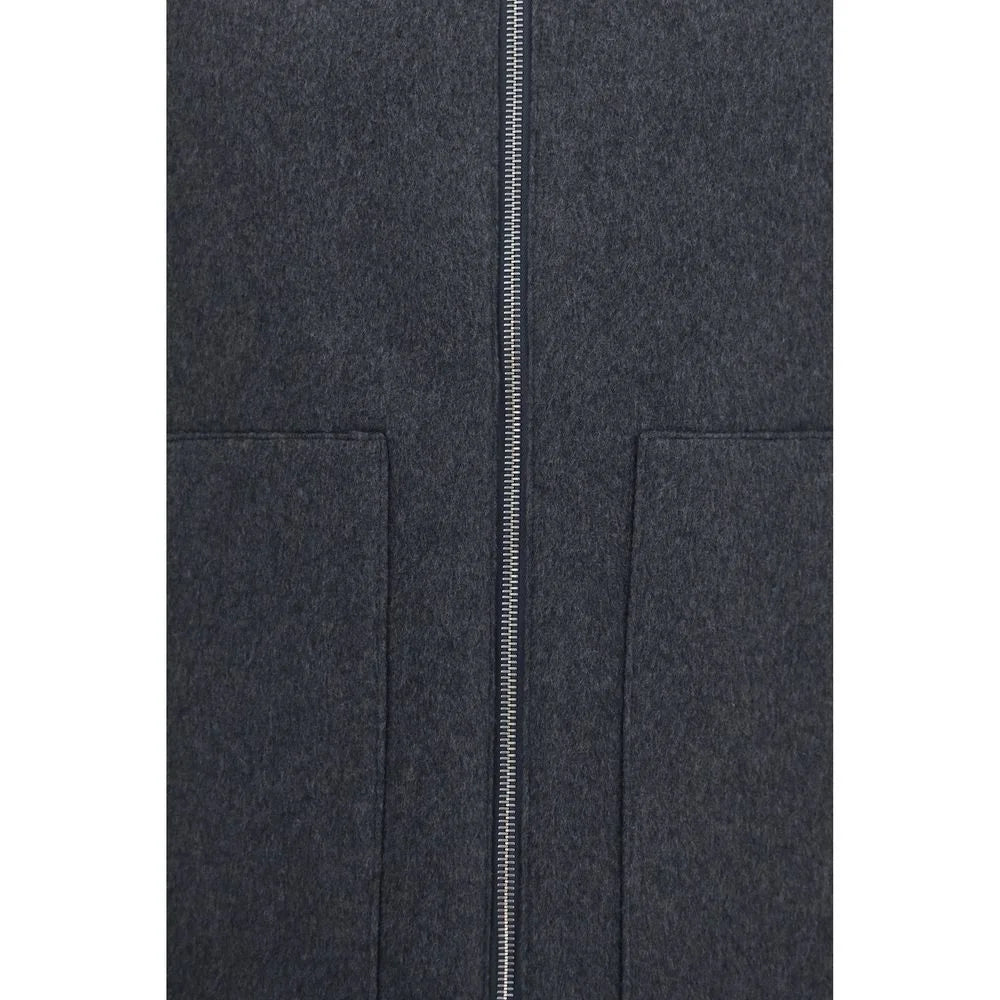Lardini Gray Wool Oves Aries Sleeveless Jacket
