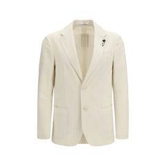 Lardini White Cotton Blazer