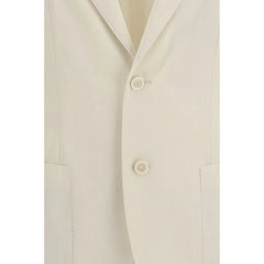 Lardini White Cotton Blazer