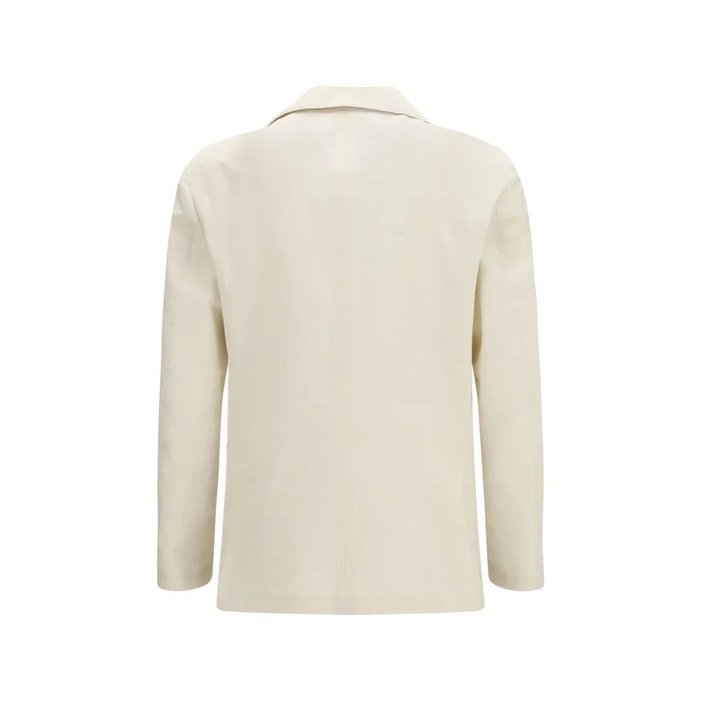 Lardini White Cotton Blazer