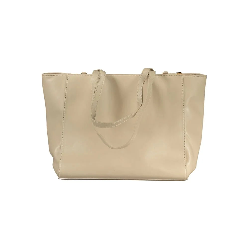Laura Biagiotti Beige PVC Women Handbag - Shopper Bags