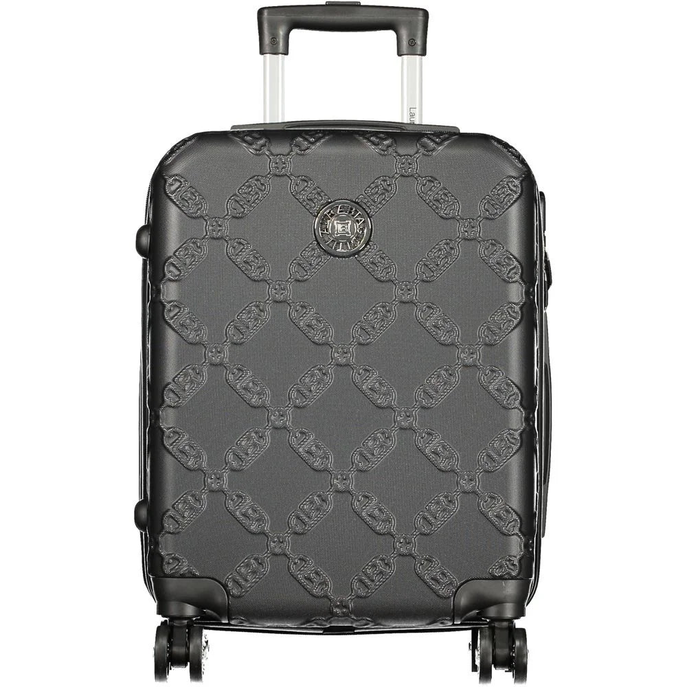 Laura Biagiotti Black Polyurethane Women’s Travel Trolley Set