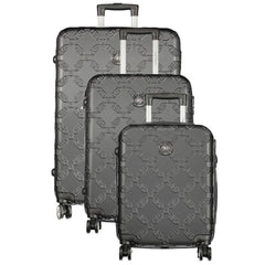 Laura Biagiotti Black Polyurethane Women’s Travel Trolley Set