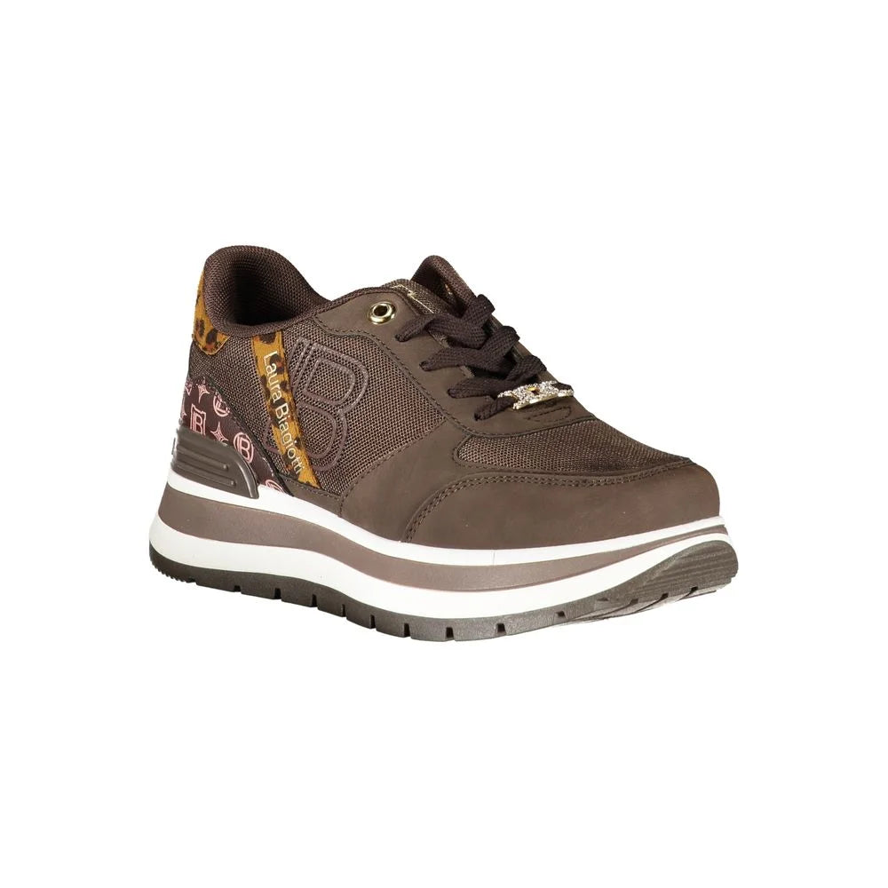 Laura Biagiotti Brown Polyester Women Sneaker - Sneakers