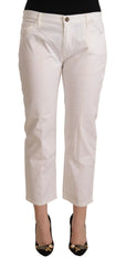 L’Autre Chose White Cotton Mid Waist Cropped Denim Jeans - IT44|L - Jeans