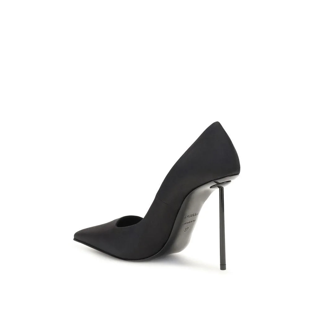 LE SILLA Black Calf Leather Bos Taurus High Heel Pumps