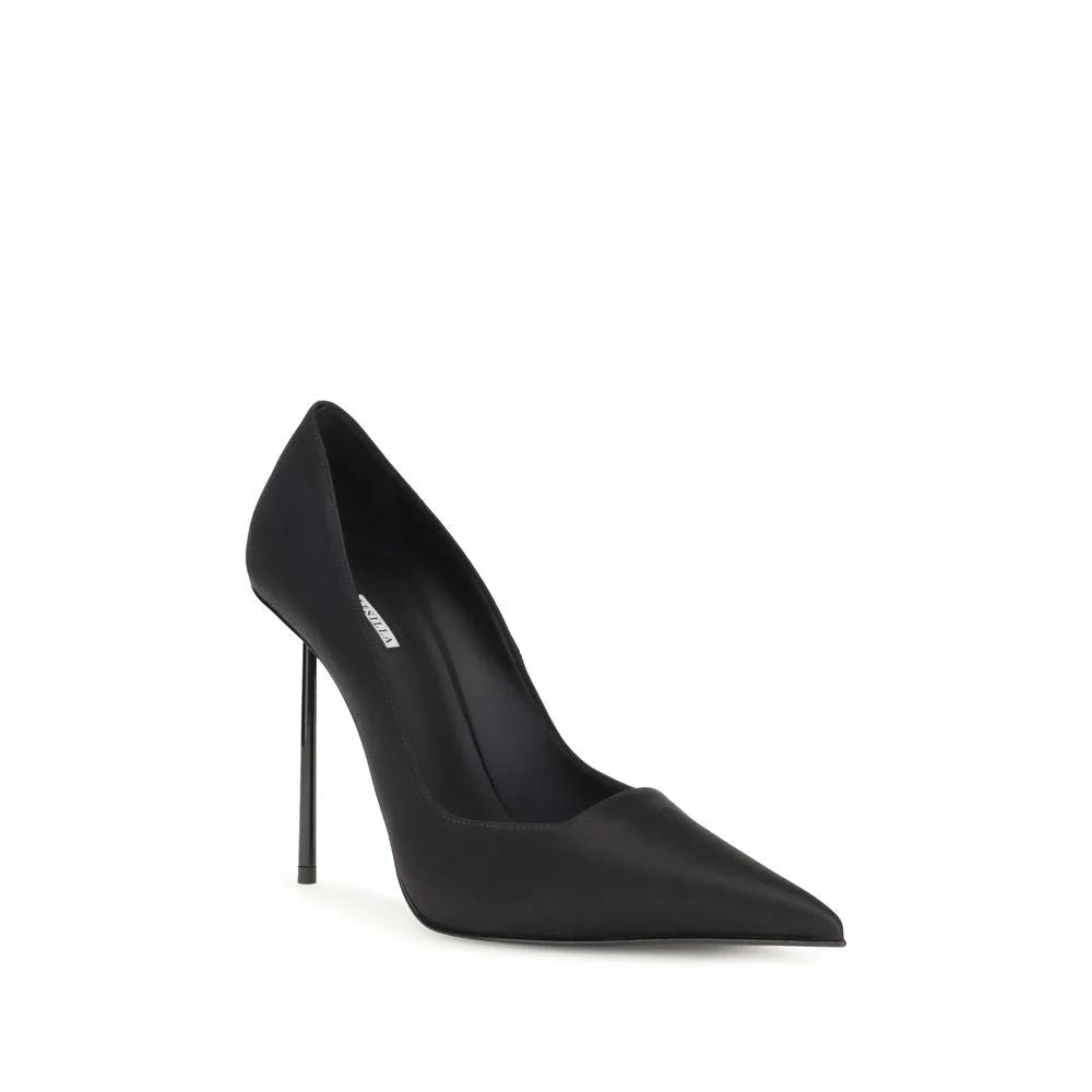 LE SILLA Black Calf Leather Bos Taurus High Heel Pumps