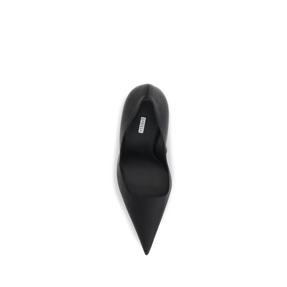 LE SILLA Black Calf Leather Bos Taurus High Heel Pumps