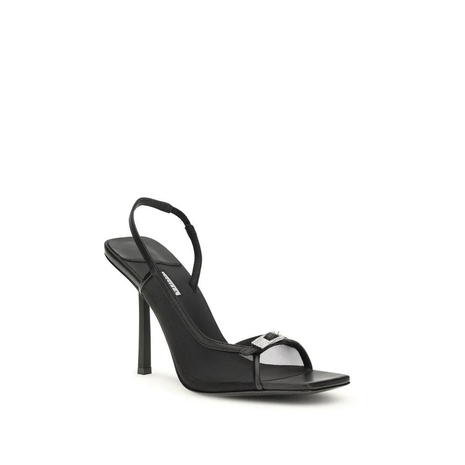 LE SILLA Svart kalveskinn Bos Taurus stiletto sandaler