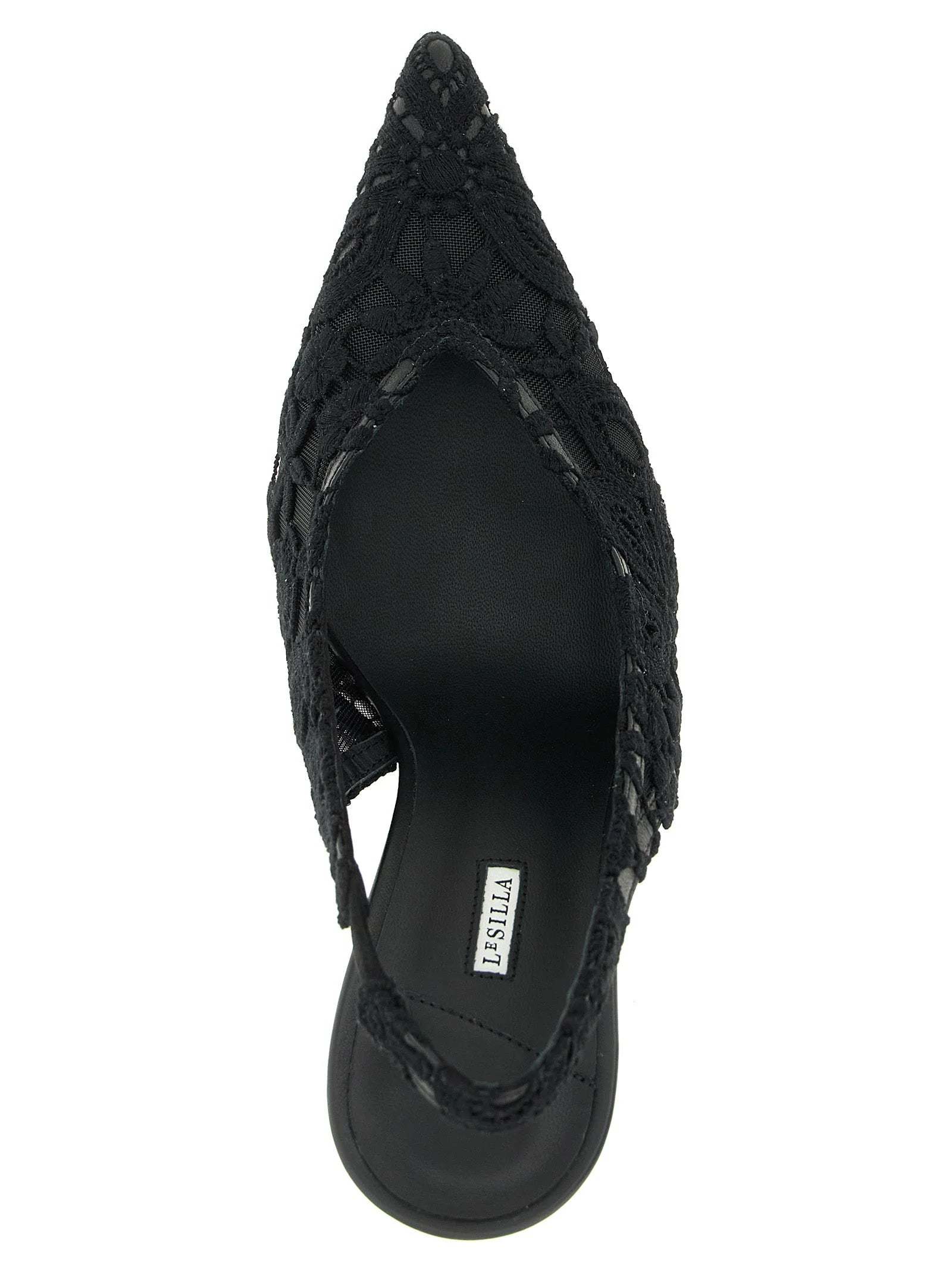 LE SILLA Black Cotton High Heel Pumps