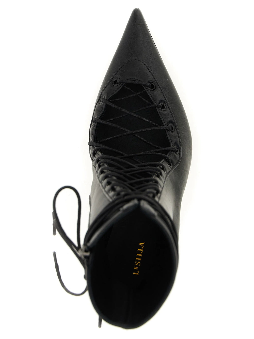 LE SILLA Black Lamb Leather Ankle Boots